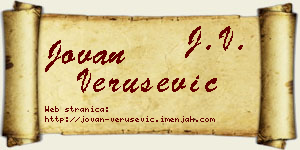 Jovan Verušević vizit kartica